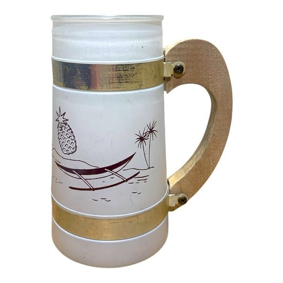 Vintage Fiesta Ware Frosted Tiki Luau Barrel Mugs (2) - Picture 3 of 3